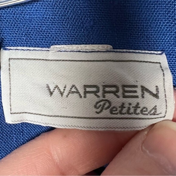 Vintage Warren Petites Sz 2P Cocktail Dress Formal Royal Blue Lattice Sleeves - Picture 5 of 12